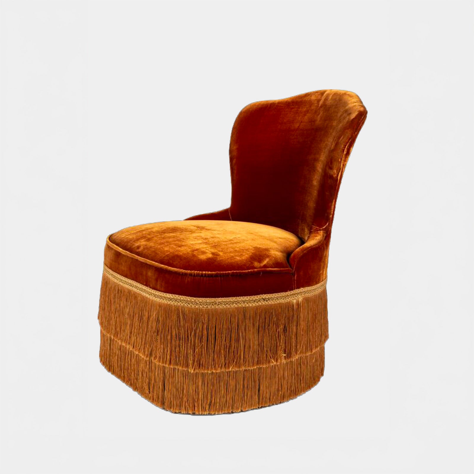 Orange Velvet Armchair