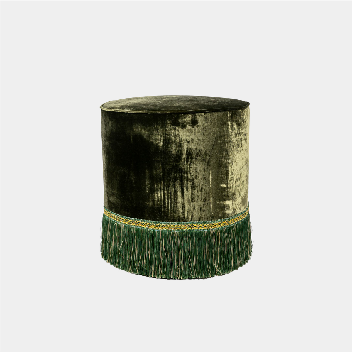 Green Velvet Pouf