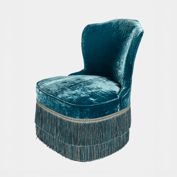 Blue Velvet Armchair