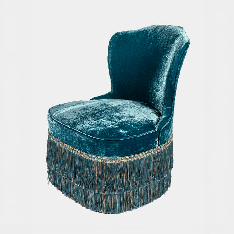 Blue Velvet Armchair