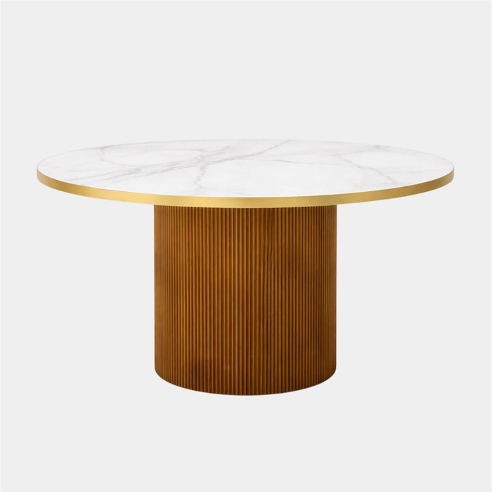 Marble Effect Table - w/ Gold Edge