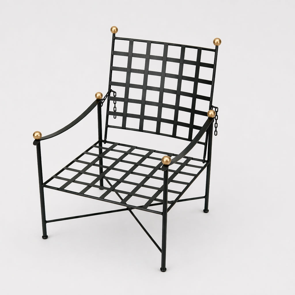 Chair Black Metal with Gold features