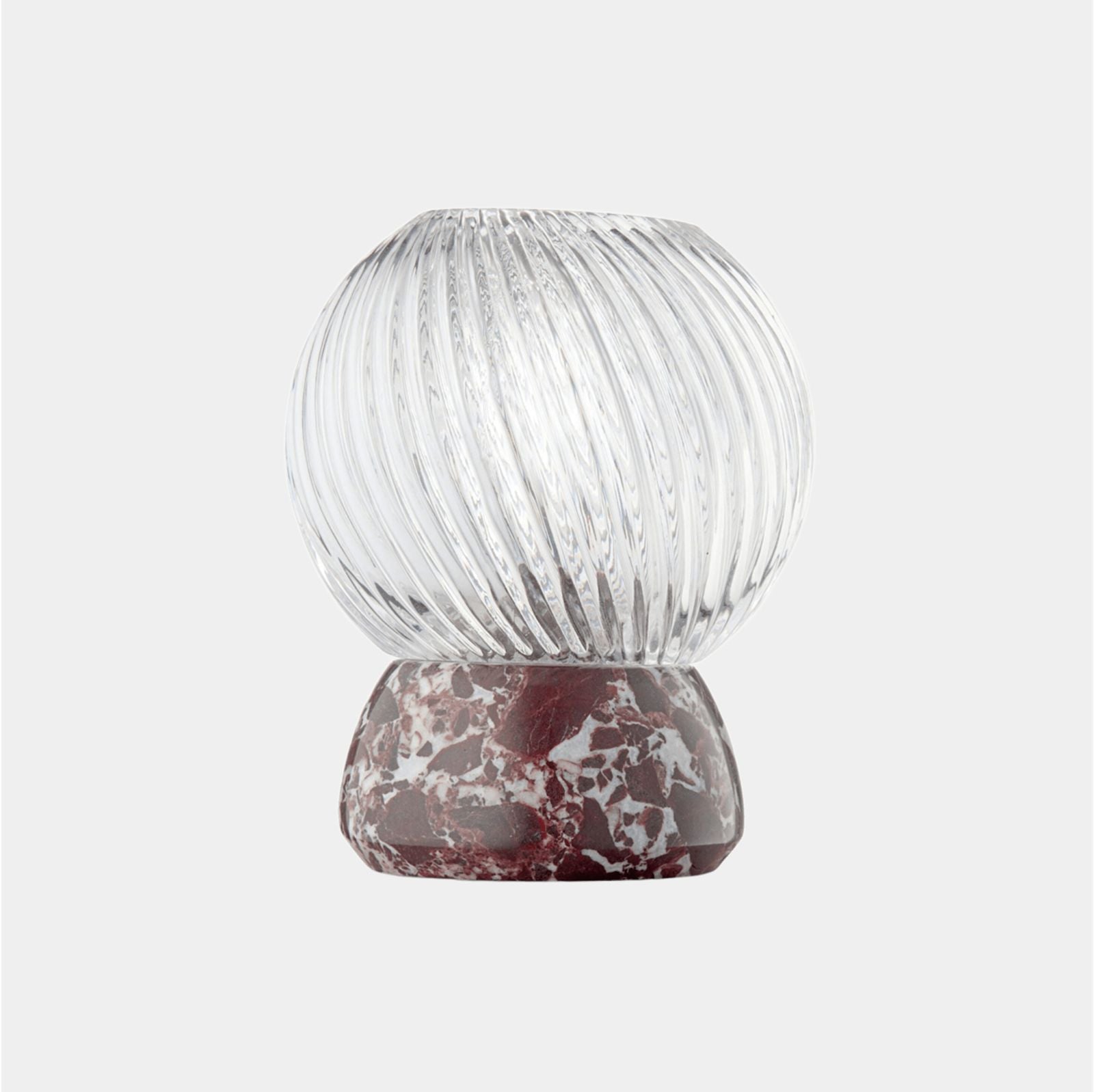 Twist of Marble Candle Holder - Burgundy