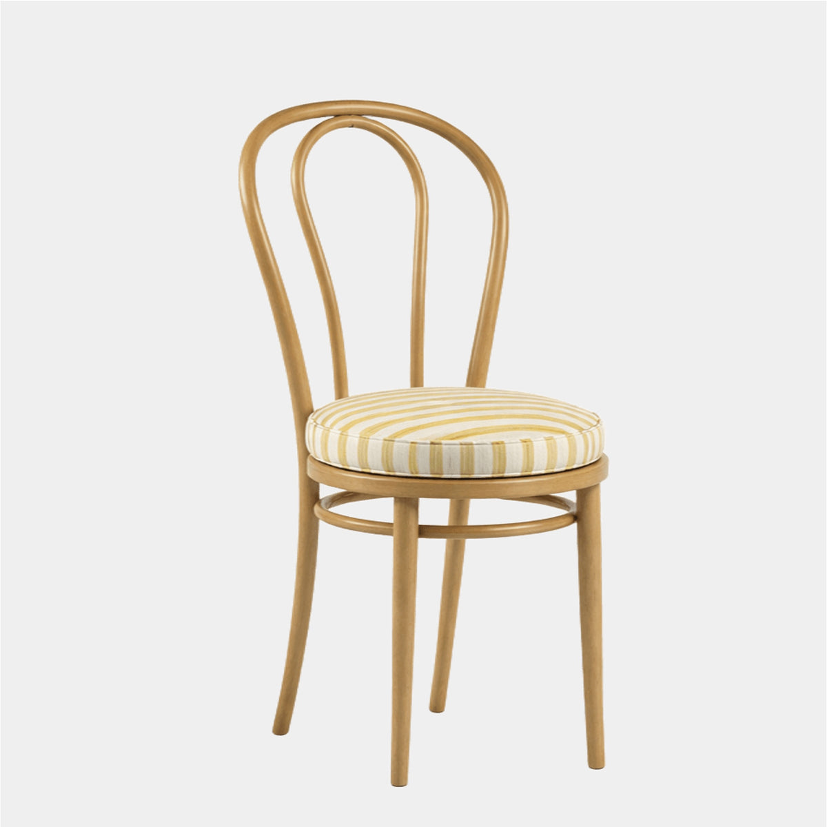Artist brush stripe round cushion yellow