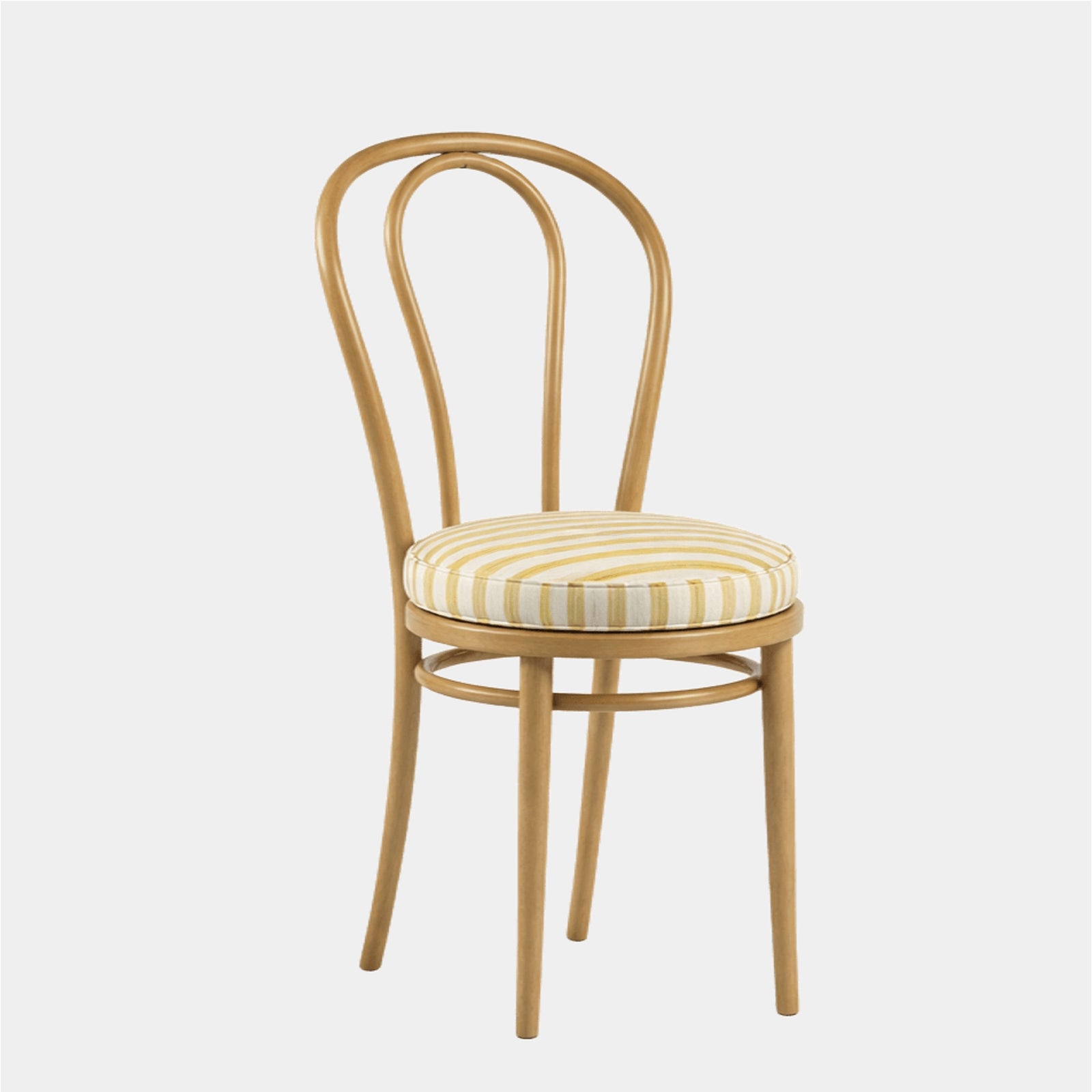 Artist brush stripe round cushion yellow