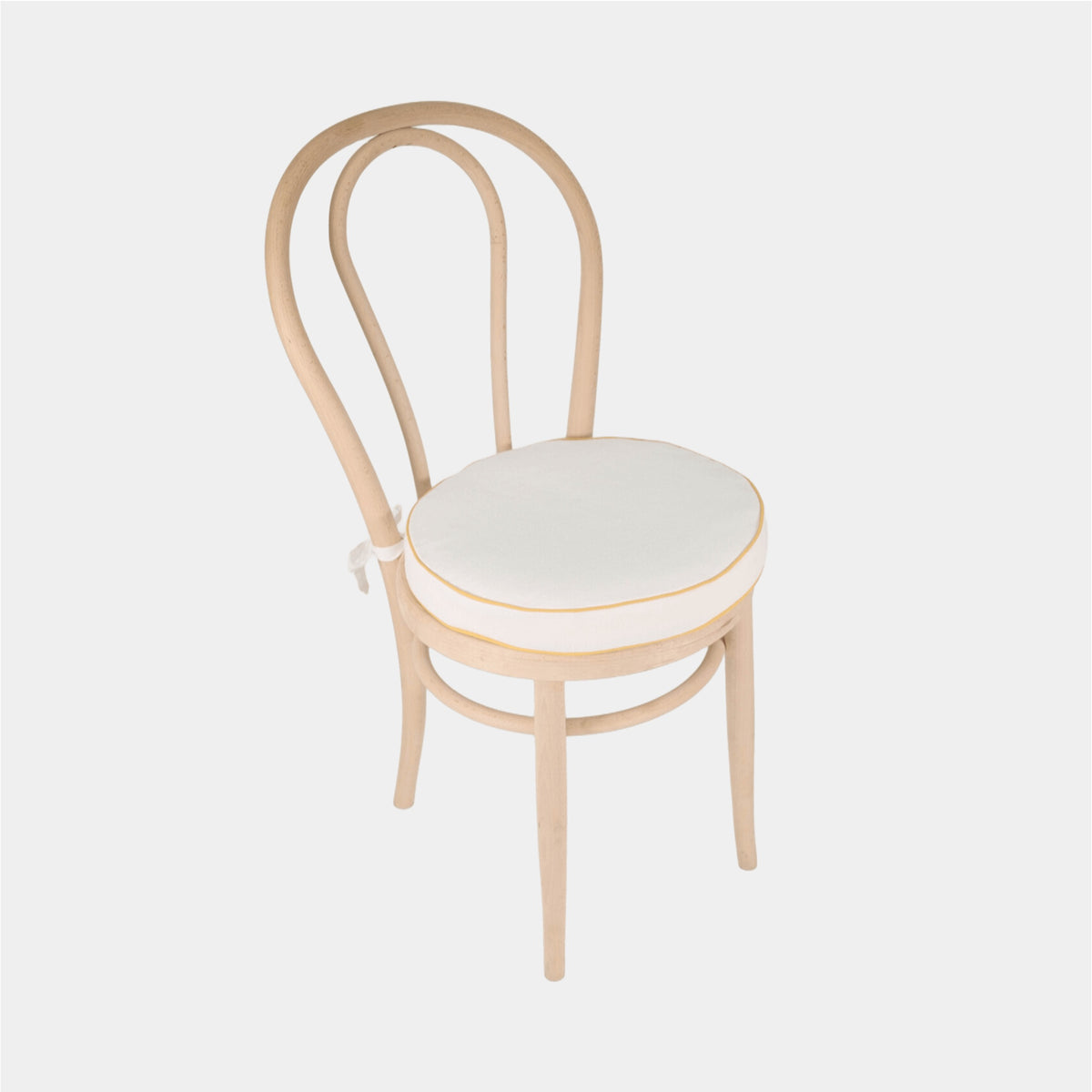 White Chair Cushion w/ Orange Trim